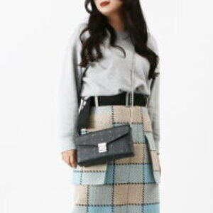 Mcm Tracy Shoulder Crossbody Visetos Bag Clutch Monogram Black